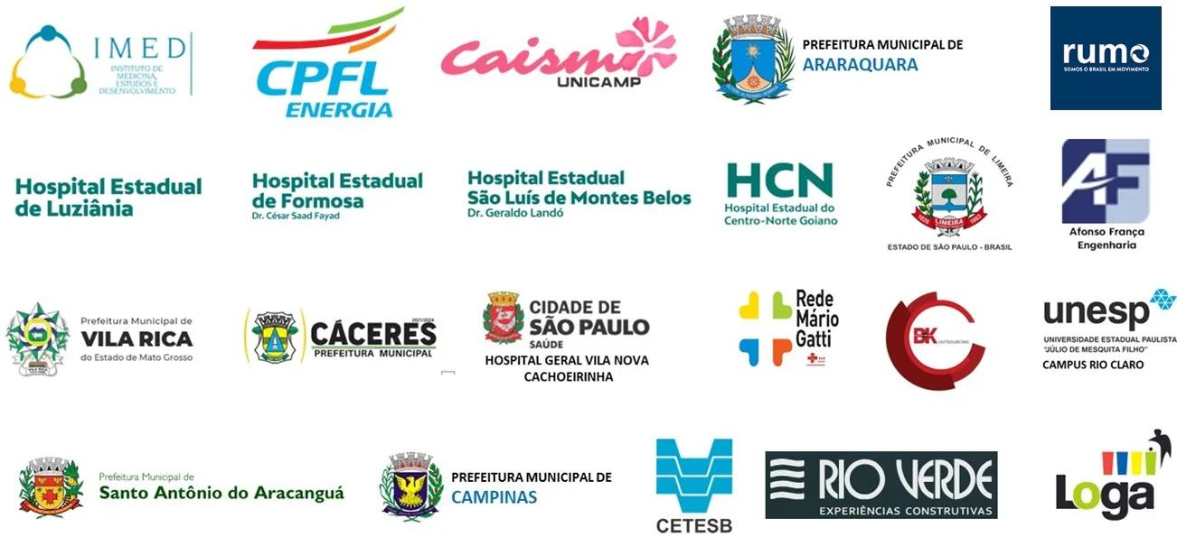 Principais clientes e instituições atendidas pela KMA Engenharia