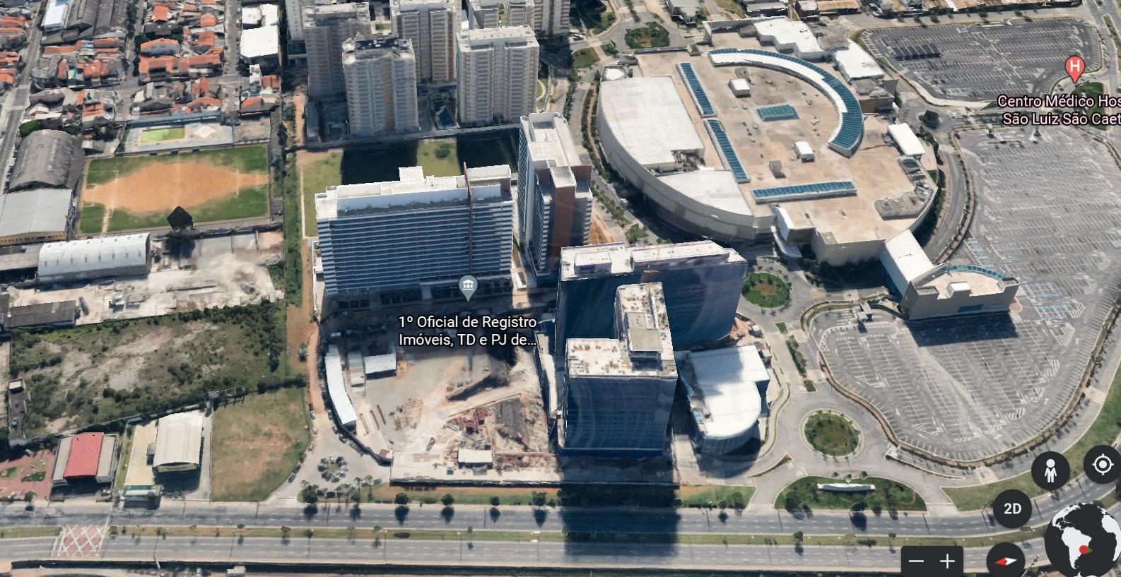 Vista aérea da sede