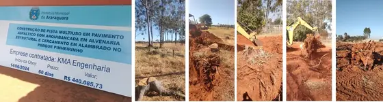 Construção de Pista Asfáltica e Arquibancada - Preparação e terraplanagem - registro 1