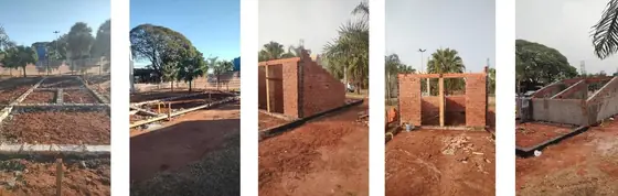 Construção do Centro de Informações Turísticas - Fundação e alvenaria - registro 1