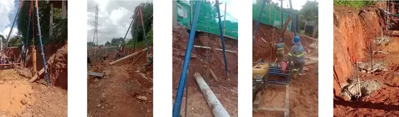 Demolição e Reconstrução de Muro - SE Campo Limpo - Fundações - Estaca Strauss - registro 2