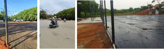 Reforma de Área de Lazer e Quadra Poliesportiva - Estrutura e concretagem - registro 2